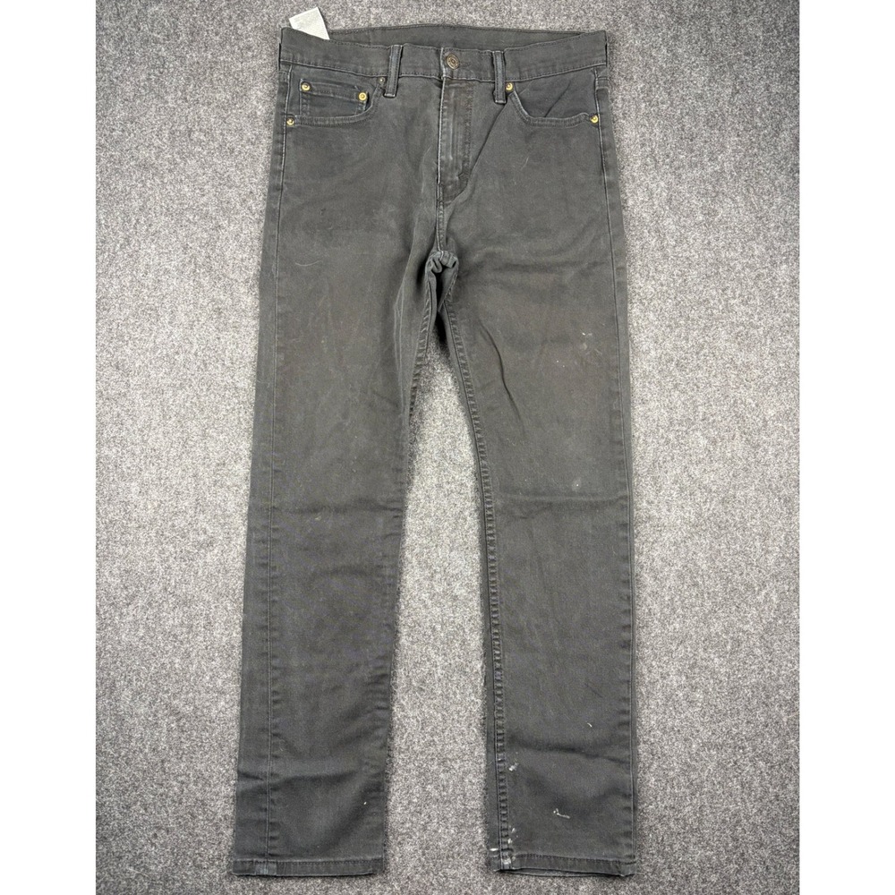Levis 510 Skinny Fit Jeans Mens 32x32 Faded Black Denim Pants Fits 32x30